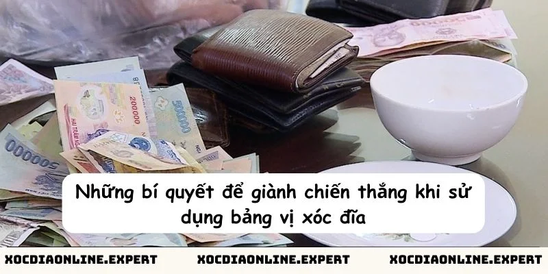 Những bí quyết để giành chiến thắng khi sử dụng bảng vị xóc đĩa